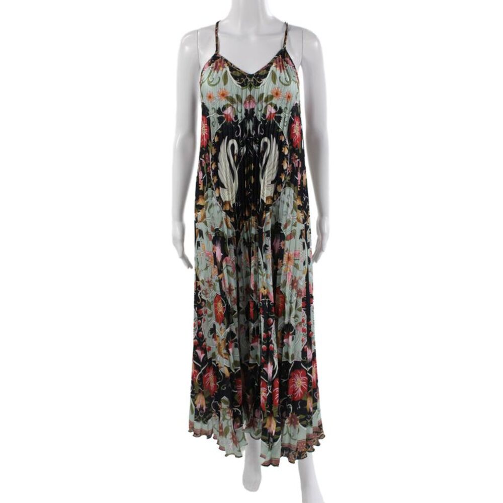 Farm Rio Womens Slip Dress Floral V Neck Sleeveless Midcalf Multicolor Size XS